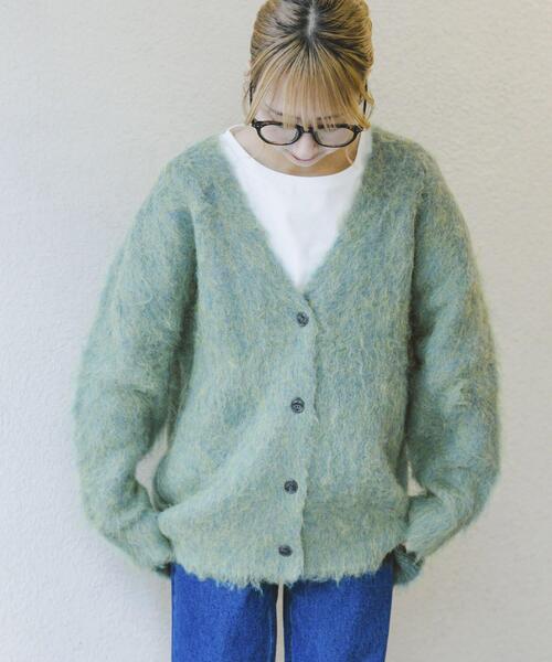 ITEMS URBANRESEARCH（アイテムズ アーバンリサーチ）の「ミックスシャギーカーディガン（ニット/セーター・レディース・グリーン/ベージュ/パープル・FREE）」の11枚目の写真