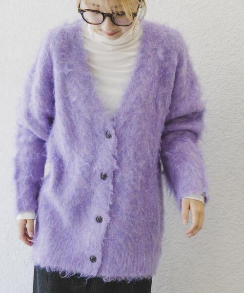 ITEMS URBANRESEARCH（アイテムズ アーバンリサーチ）の「ミックスシャギーカーディガン（ニット/セーター・レディース・グリーン/ベージュ/パープル・FREE）」の19枚目の写真