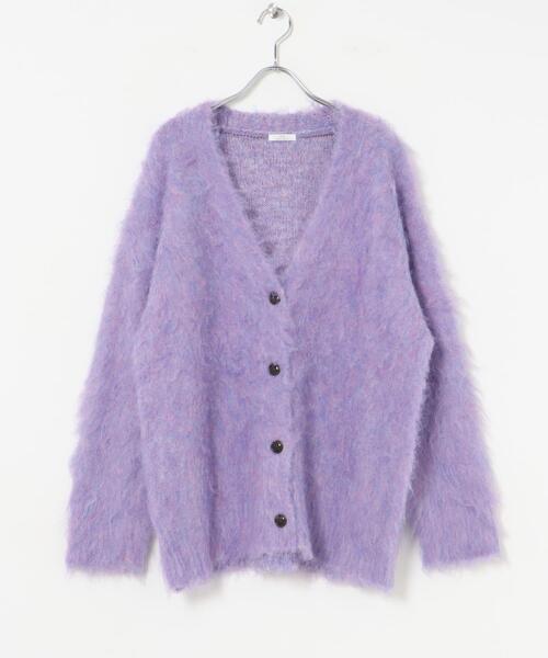 ITEMS URBANRESEARCH（アイテムズ アーバンリサーチ）の「ミックスシャギーカーディガン（ニット/セーター・レディース・グリーン/ベージュ/パープル・FREE）」の22枚目の写真