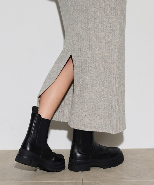 GALLEST（ギャレスト）の「ワイドリブニットスカート（スカート・レディース・チャコールグレー/ベージュ・36/38）」の10枚目の写真