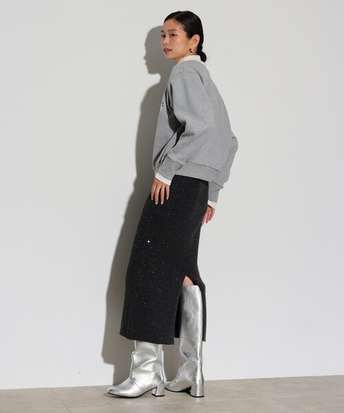GALLEST（ギャレスト）の「ワイドリブニットスカート（スカート・レディース・チャコールグレー/ベージュ・36/38）」の21枚目の写真