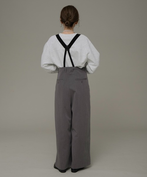 URBAN RESEARCH Sonny Label（アーバンリサーチサニーレーベル）の「サスペンダー付きタックパンツ（その他パンツ・レディース・グレー/ブラック・36/38）」の22枚目の写真