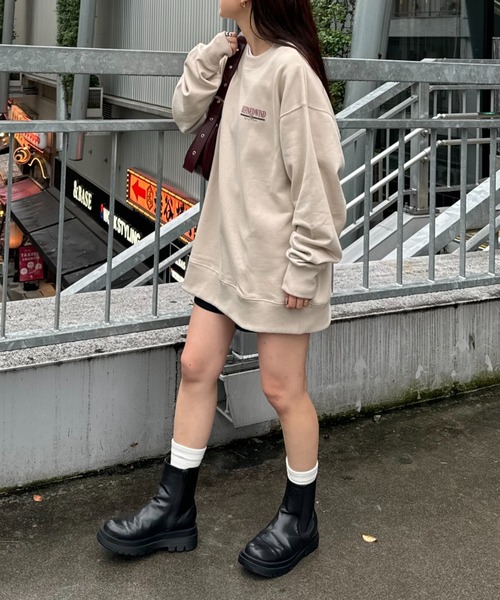 CIAOPANIC TYPY（チャオパニックティピー）の「フロッキーロゴリントスウェット（Tシャツ/カットソー・レディース・グレー/ブラック/グリーン/イエロー・MEDIUM/LARGE）」の6枚目の写真