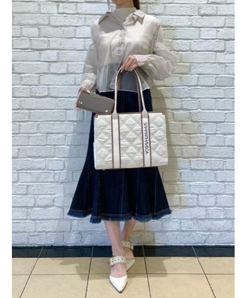 SAMANTHAVEGA（サマンサベガ）の「ロゴテープキルティングA4トートバッグ（トートバッグ・レディース・ブラック/ピンク/ホワイト・FREE）」の4枚目の写真