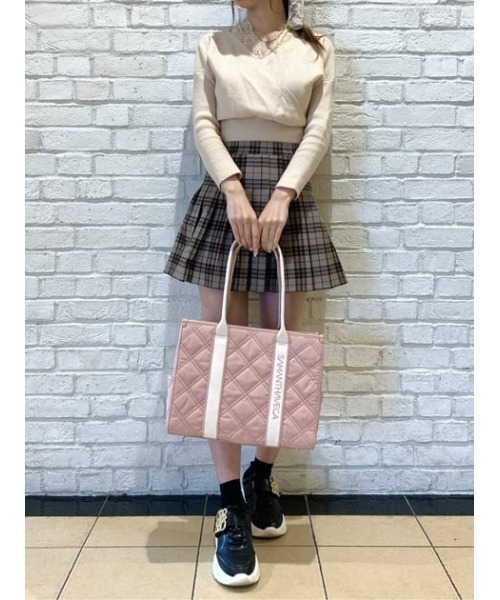 SAMANTHAVEGA（サマンサベガ）の「ロゴテープキルティングA4トートバッグ（トートバッグ・レディース・ブラック/ピンク/ホワイト・FREE）」の9枚目の写真