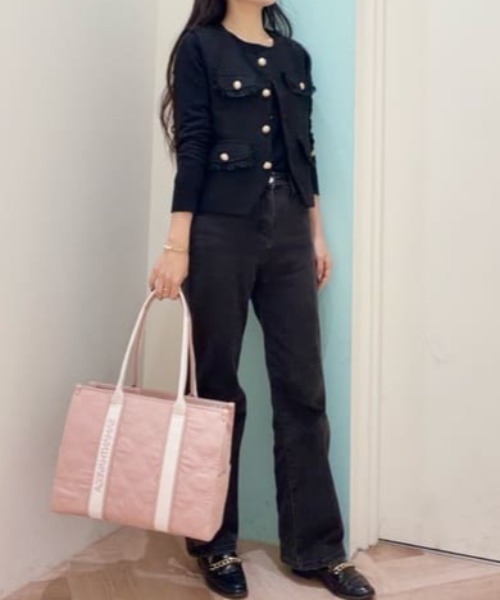 SAMANTHAVEGA（サマンサベガ）の「ロゴテープキルティングA4トートバッグ（トートバッグ・レディース・ブラック/ピンク/ホワイト・FREE）」の10枚目の写真