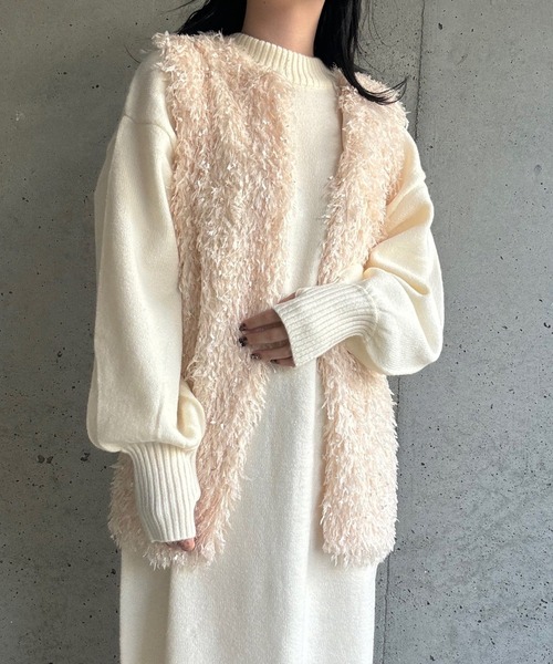 merrylatte(メリーラテ)の「指穴付ロングニットワンピース(ワンピース・レディース・アイボリー・FREE)」の21枚目の写真