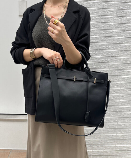 DouDou(ドゥドゥ)の「【WEB限定】棒ヒネリベルトA4トート(ショルダーバッグ・レディース・ブラック/シルバー・FREE)」の10枚目の写真