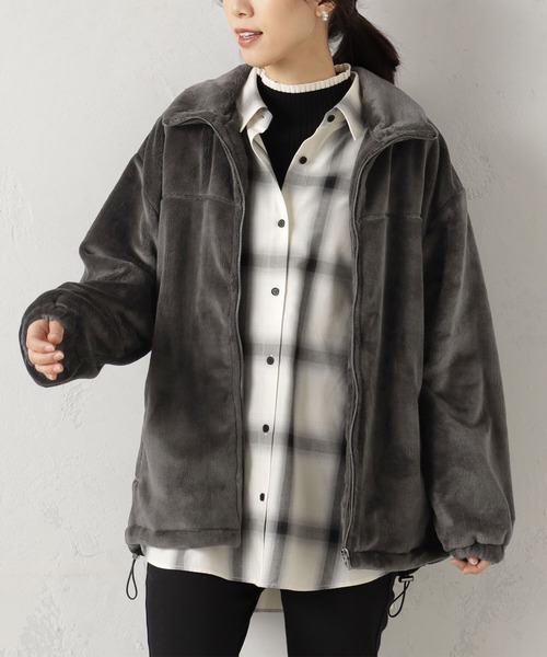 FOUND GOOD（ファウンドグッド）の「ブランケットブルゾン（Tシャツ/カットソー・レディース・ベージュ/ブラウン系8/グレー系8/アイボリー・L/M/S）」の2枚目の写真