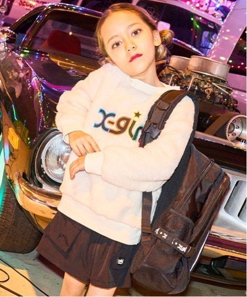 X-girl Stages（エックスガールステージス）の「カラフルロゴフラッフィートレーナー（スウェット・キッズ・ブラック/アイボリー/マルチ・130cm/140cm/80ｃｍ/90cm/110cm/100cm/120cm）」の6枚目の写真