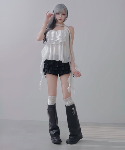 Diable baiser(ディアブルベーゼ)の「フリフリフェミニンペチパン(その他パンツ・レディース・ブラック/ホワイト・MEDIUM/LARGE/LL)」の12枚目の写真