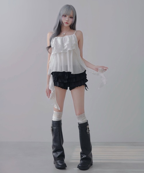 Diable baiser(ディアブルベーゼ)の「フリフリフェミニンペチパン(その他パンツ・レディース・ブラック/ホワイト・MEDIUM/LARGE/LL)」の10枚目の写真