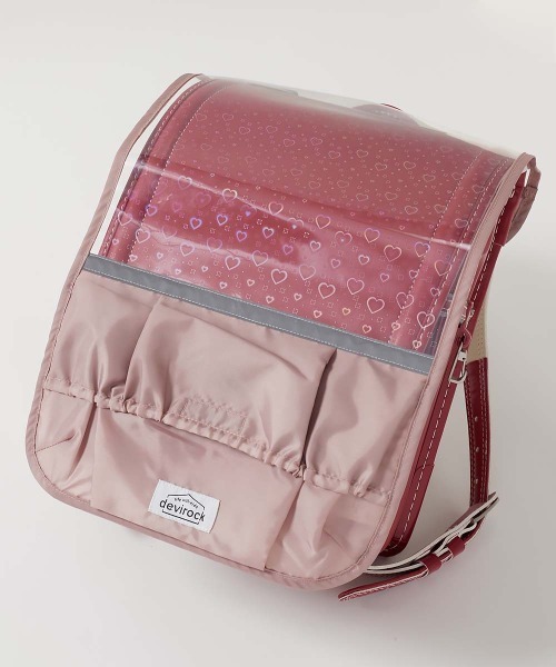 devirock（デビロック）の「収納できるマチポケット付き 撥水 透明ランドセルカバー（ランドセル・キッズ・グレイッシュベージュ/ブルー系1/ネイビー/グリーン系/パープル系1/ピンク系・ONE SIZE）」の6枚目の写真