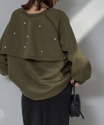 each | 前後2WAYパールケープ付裏起毛スウェット(スウェット)