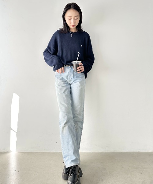 POLOCHAMPS(ポロチャンプス)の「POLOCHAMPS(ポロチャンプス)/ポロチャンプス 別注 ワンポイント刺繍 クルーネック 長袖 オーバーサイズニット セーター(ニット/セーター・レディース・グレー/ブラック/ネイビー・L/M)」の21枚目の写真