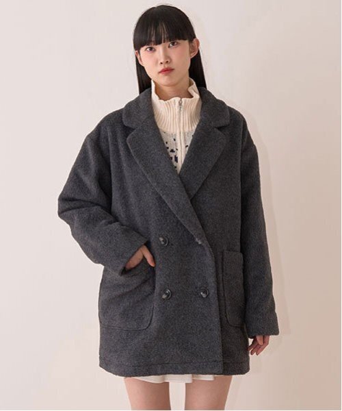 【セール】フェイクウールジャケットコート（ブルゾン）｜Mi-je（ミジェ） 7,920円