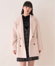 フェイクウールジャケットコート【韓国ファッション】