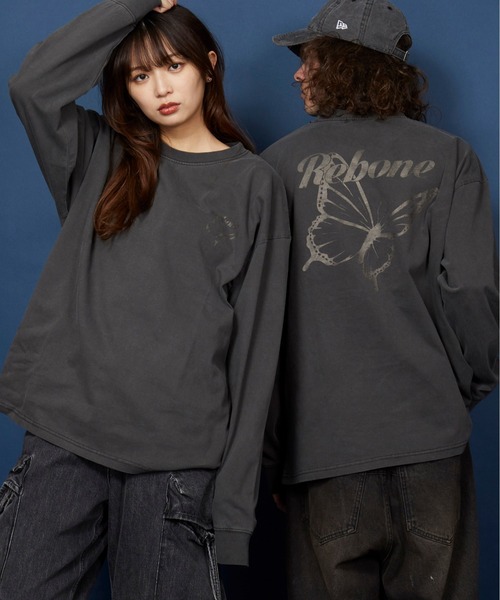 unrelaxing（アンリラクシング）の「ヴィンテージライク 古着風 綿100％ピグメント加工TプリントTシャツ　ロングTシャツ（Tシャツ/カットソー・メンズ・ブラック系その他6/ブラック系1/ブラック系3/その他10/A/ブラック/ブラック系その他2/ブラック×レッド/ブラック系6/ブラック系7/ブラック系8/その他27/その他28/ブラック×シルバー/ブラック系2/ブラック系4/ブラウン系/その他29/ブラック系その他/ブラック系その他3/ブラック系その他5/ブラック×ブルー/その他12/その他20/その他21/その他19/ライトブラック/ブラック×ゴールド/ブラック系5/その他13/スミクロ/ブラック系その他7/ブラウン系9・SMALL/MEDIUM/LARGE/X-LARGE）」の15枚目の写真