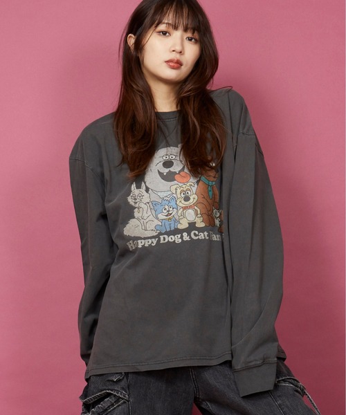 unrelaxing（アンリラクシング）の「ヴィンテージライク 古着風 綿100％ピグメント加工TプリントTシャツ　ロングTシャツ（Tシャツ/カットソー・メンズ・ブラック系その他6/ブラック系1/ブラック系3/その他10/A/ブラック/ブラック系その他2/ブラック×レッド/ブラック系6/ブラック系7/ブラック系8/その他27/その他28/ブラック×シルバー/ブラック系2/ブラック系4/ブラウン系/その他29/ブラック系その他/ブラック系その他3/ブラック系その他5/ブラック×ブルー/その他12/その他20/その他21/その他19/ライトブラック/ブラック×ゴールド/ブラック系5/その他13/スミクロ/ブラック系その他7/ブラウン系9・SMALL/MEDIUM/LARGE/X-LARGE）」の17枚目の写真