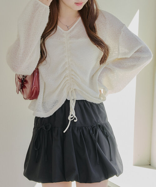 continuer de NICE CLAUP(コンティニューデナイスクラップ)の「【@_chipi2xセレクト】前後2WAYドロストプルオーバー(ニット/セーター・レディース・ブラック/オフホワイト/グレー・FREE)」の8枚目の写真