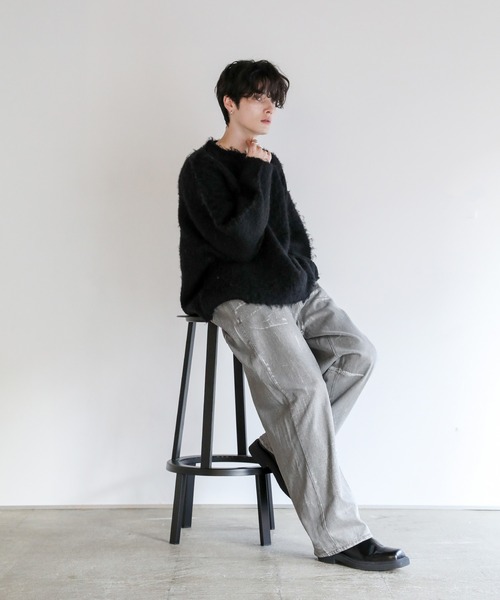 セール】Buyer's Select/銀箔加工ワイドカーブデニムパンツ