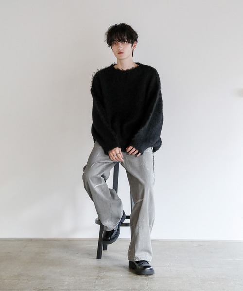 Buyer's Select/銀箔加工ワイドカーブデニムパンツ（デニムパンツ