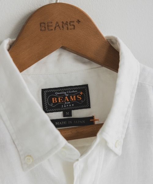 BEAMS PLUS(ビームスプラス)の「リネン ソリッド ボタンダウン シャツ(シャツ/ブラウス・メンズ・ブルー/ホワイト/ナチュラル/ミント・M/S/XL/L)」の2枚目の写真