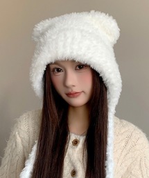 L LABEL（エルラベル）の「耳付きボアフライトニットキャップ（ニットキャップ/ビーニー）」