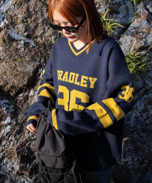 WEGO（ウィゴー）の「WEGO/ナンバリングジャガードVネックニット（ニット/セーター・レディース・アイボリー/ネイビー/ホワイト・FREE）」の6枚目の写真