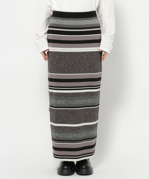 LEPSIM（レプシィム）の「12ゲージマルチボーダースカート　290073（スカート・レディース・グリーン/テラコッタ/ブラック・FREE）」の4枚目の写真