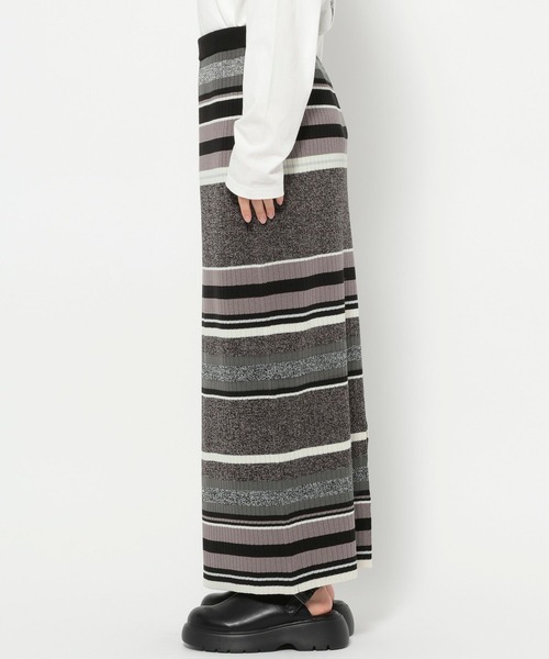 LEPSIM（レプシィム）の「12ゲージマルチボーダースカート　290073（スカート・レディース・グリーン/テラコッタ/ブラック・FREE）」の5枚目の写真