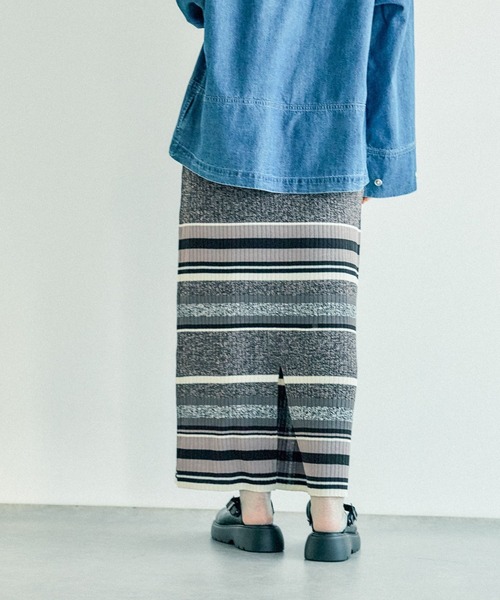 LEPSIM（レプシィム）の「12ゲージマルチボーダースカート　290073（スカート・レディース・グリーン/テラコッタ/ブラック・FREE）」の16枚目の写真