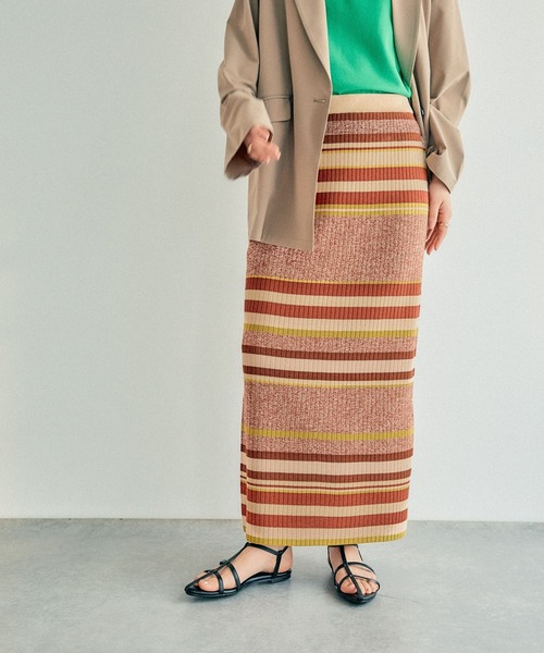 LEPSIM（レプシィム）の「12ゲージマルチボーダースカート　290073（スカート・レディース・グリーン/テラコッタ/ブラック・FREE）」の19枚目の写真