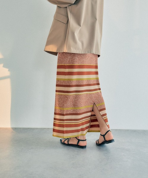 LEPSIM（レプシィム）の「12ゲージマルチボーダースカート　290073（スカート・レディース・グリーン/テラコッタ/ブラック・FREE）」の21枚目の写真