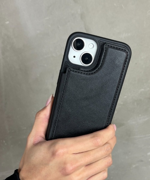 セール】合成皮革 背面ケース 手帳型 マット カード収納 耐衝撃