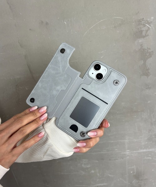 セール】合成皮革 背面ケース 手帳型 マット カード収納 耐衝撃 TPU