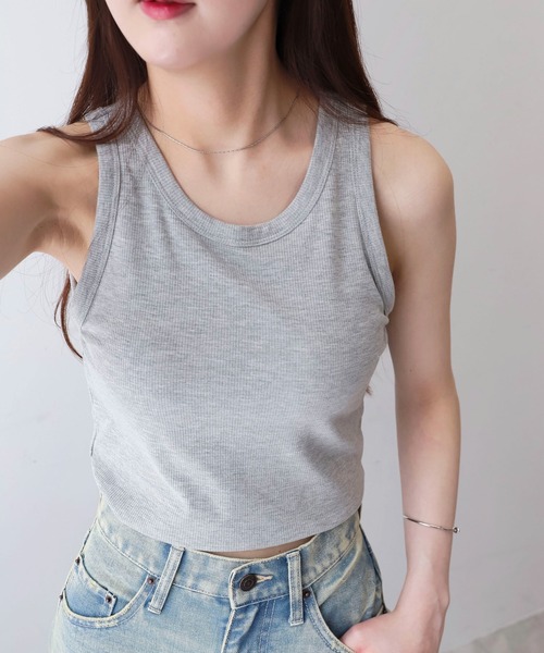 WEGO（ウィゴー）の「WEGO/なちゅ盛れカップインアメスリタンク（タンクトップ・レディース・杢グレー/ブラック/オフホワイト/レッド・SMALL/MEDIUM）」の20枚目の写真