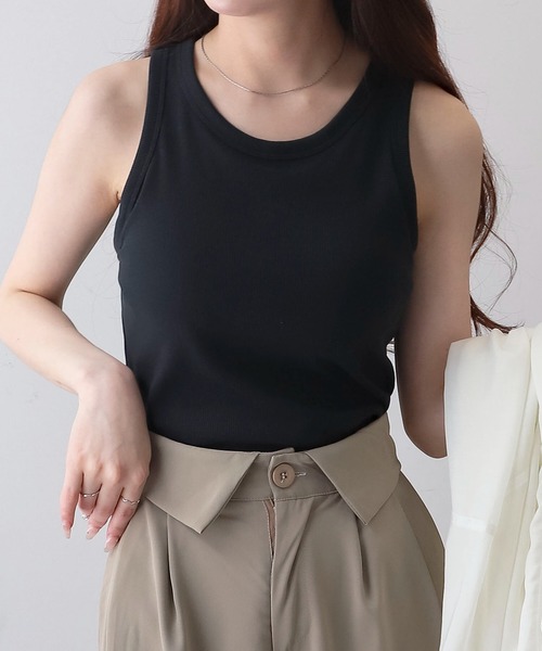 WEGO（ウィゴー）の「WEGO/なちゅ盛れカップインアメスリタンク（タンクトップ・レディース・杢グレー/ブラック/オフホワイト/レッド・SMALL/MEDIUM）」の13枚目の写真