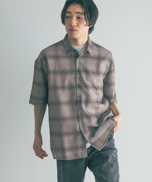 ローリーズファーム2点セット今季新品 LOWRYS FARM シャツ メッシュオンブレチェックシャツSS 325557