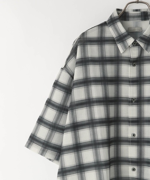 LOWRYS FARM（ローリーズファーム）の「メッシュオンブレチェックシャツＳＳ　 325557（シャツ/ブラウス・メンズ・グレー/ブルー/ブラック/ブラウン・MEDIUM/LARGE）」の7枚目の写真