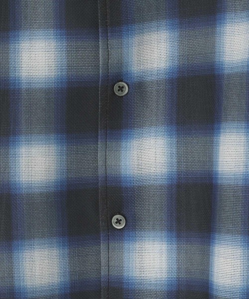 LOWRYS FARM（ローリーズファーム）の「メッシュオンブレチェックシャツＳＳ　 325557（シャツ/ブラウス・メンズ・グレー/ブルー/ブラック/ブラウン・MEDIUM/LARGE）」の12枚目の写真