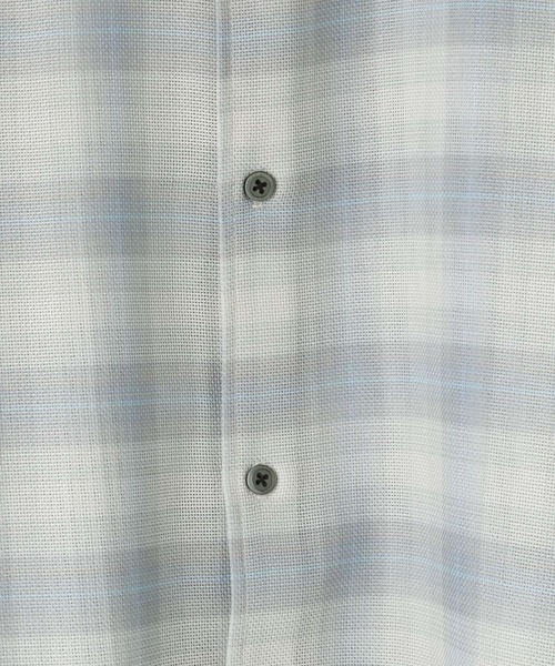 LOWRYS FARM（ローリーズファーム）の「メッシュオンブレチェックシャツＳＳ　 325557（シャツ/ブラウス・メンズ・グレー/ブルー/ブラック/ブラウン・MEDIUM/LARGE）」の13枚目の写真