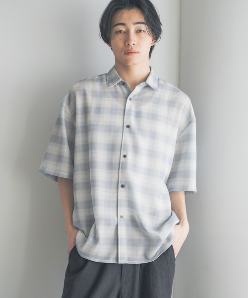 LOWRYS FARM（ローリーズファーム）の「メッシュオンブレチェックシャツＳＳ　 325557（シャツ/ブラウス・メンズ・グレー/ブルー/ブラック/ブラウン・MEDIUM/LARGE）」の17枚目の写真