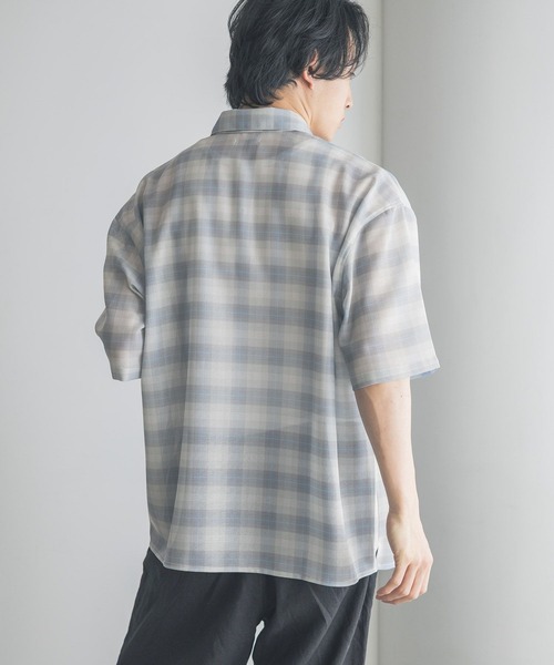 LOWRYS FARM（ローリーズファーム）の「メッシュオンブレチェックシャツＳＳ　 325557（シャツ/ブラウス・メンズ・グレー/ブルー/ブラック/ブラウン・MEDIUM/LARGE）」の19枚目の写真