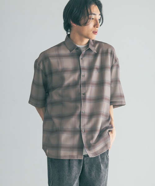 セール】メッシュオンブレチェックシャツSS 325557（シャツ