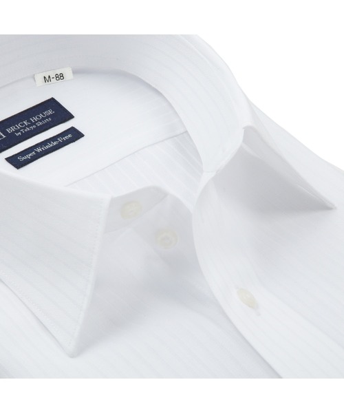 TOKYO SHIRTS（トウキョウシャツ）の「超形態安定ノーアイロン レギュラー 長袖ビジネスワイシャツ（ビジネスシャツ・メンズ・ホワイト・首回り43cm-裄丈90cm/首回り45cm-裄丈86cm/首回り45cm-裄丈90cm/首回り45cm-裄丈82cm/首回り39cm-裄丈88cm/首回り42cm-裄丈90cm/首回り47cm-裄丈86cm/首回り47cm-裄丈90cm/首回り41cm-裄丈90cm）」の2枚目の写真