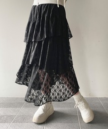レースイレヘムティアードスカート