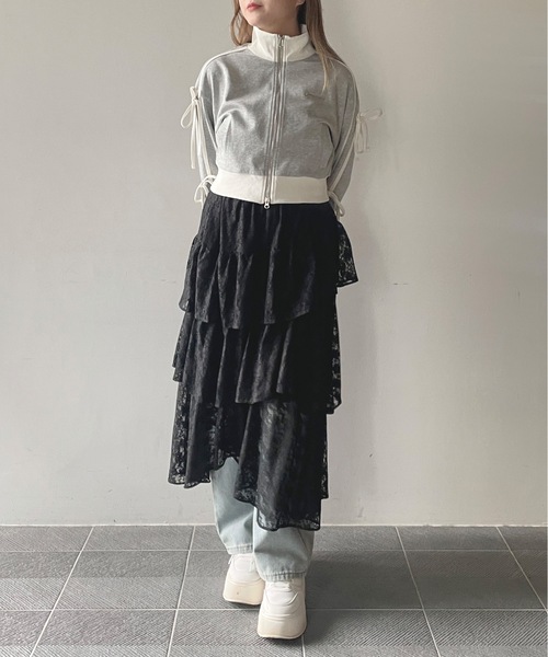 one way（ワンウェイ）の「レースイレヘムティアードスカート（スカート・レディース・ブラック/ホワイト・FREE）」の20枚目の写真