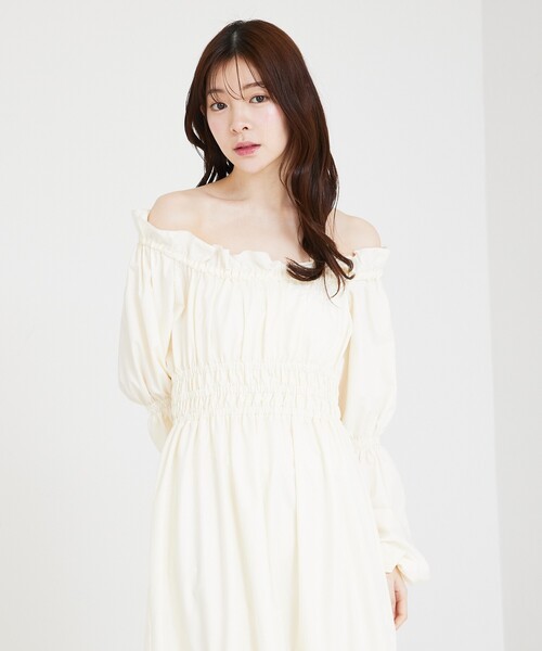 SELFIST(セルフィスト)の「【美的掲載】2wayオフショルティアードワンピース 春服 バルーン袖 長袖 ティアードスカート(ワンピース・レディース・ブラック/アイボリー/ピンク・フリー)」の17枚目の写真