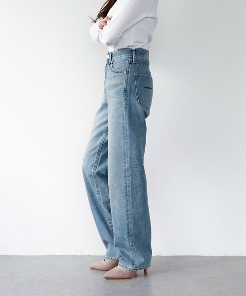Sirin(シリン)の「【yanuk/ヤヌーク】LEA ローライズボーイズストレート サックス(デニムパンツ・レディース・サックスブルー・X-SMALL/SMALL)」の3枚目の写真